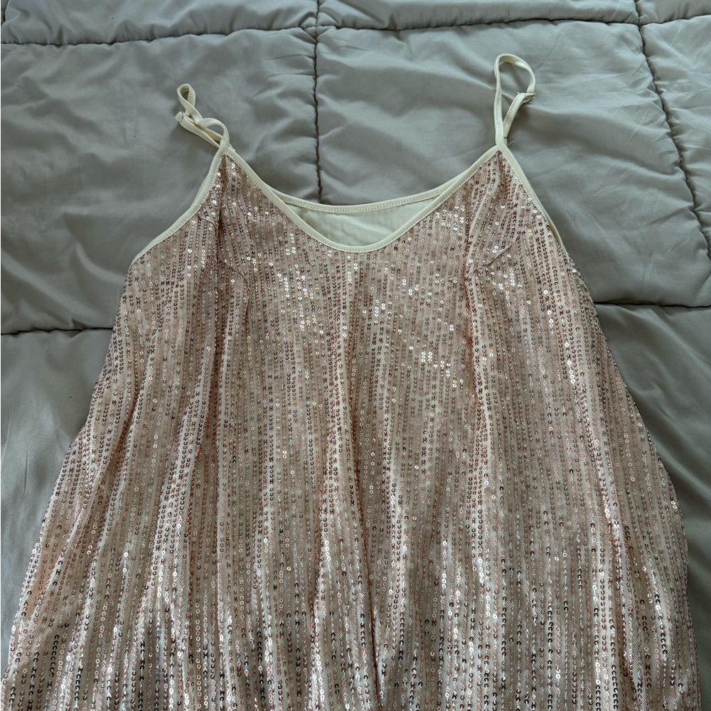 Sequin Spaghetti Strap Tank Top